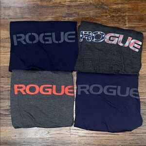Rogue Fitness Bundle of 4 T-Shirts Adult Size Large Gym Shirts Navy Gray